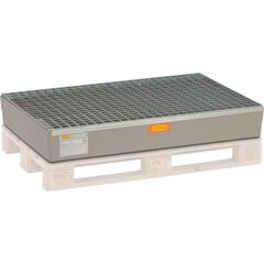  105 - Auffangwannen GFK Cemo GFK-Auffangwanne 150 l f. Euro-Paletten m. verz. Gitterrost, m. Zulassung, 120x80x23,5 cm 12383684