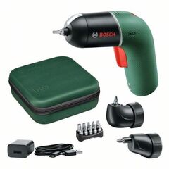  Akku-Geräte Kabelfreie Helfer für Haus und Garten Bosch Akku-Schrauber Lithium-Ionen IXO 6 Set  mit Winkelaufsatz und Exzenteraufsatz 12377594