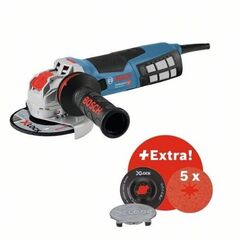  Profi-Sets Bosch Set: GWX 19-125, Strongflex-Kabel, 5x X-LOCK Fiberschleifscheibe, Stützteller 12377789