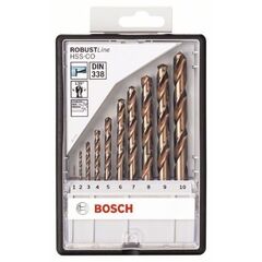  Bohrer-Sets HSS-Co Metallbohrer-Sets DIN338 Bosch 10-tlg. Metallbohrer-Set, Robust Line, HSS-Co, 1–10 mm, für Bohrmaschinen 12372099