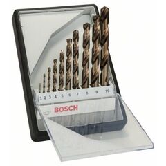  HSS-Co Metallbohrer-Sets DIN338 Bosch 10-tlg. Metallbohrer-Set, Robust Line, HSS-Co, 1–10 mm, für Bohrmaschinen 12372099