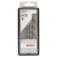  Metallbohrer HSS-G DIN338 Metallbohrer-Sets Robust Line Bosch 6-tlg. Metallbohrer-Set, Robust Line, HSS-G, 135°, 2–8 mm, für Bohrmaschinen 12372094