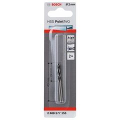  HSS PointTeQ Spiralbohrer mit zylindrischem Schaft Bosch HSS-Spiralbohrer PointTeQ 2,0 mm, für Bohrmaschinen 12371752