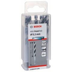  HSS PointTeQ Spiralbohrer mit zylindrischem Schaft Bosch HSS-Spiralbohrer PointTeQ 5,1 mm, für Bohrmaschinen 12371819