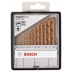  Bohrer-Sets HSS-TiN Metallbohrer-Sets Bosch 13-tlg. Metallbohrer-Set, Robust Line, HSS-TiN, 135°, 1,5–6,5 mm, für Bohrmaschinen 12372117