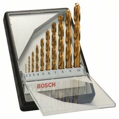  HSS-TiN Metallbohrer-Sets Bosch 10-tlg. Metallbohrer-Set, Robust Line, HSS-TiN, 135°, 1–10 mm, für Bohrmaschinen 12372120