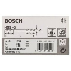  HSS-G-Metallbohrer mit Doppelklingen Bosch Doppelendbohrer, für Bohrmaschinen 12372045