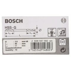  HSS-G-Metallbohrer mit Doppelklingen Bosch Doppelendbohrer, für Bohrmaschinen 12372049