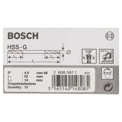  HSS-G-Metallbohrer mit Doppelklingen Bosch Doppelendbohrer, für Bohrmaschinen 12372057