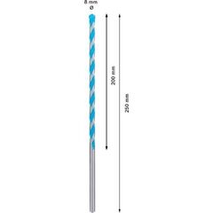  EXPERT CYL-9 MultiConstruction Bohrer Bosch EXPERT CYL-9 MultiConstruction Bohrer, 8 x 200 x 250 mm, für Dreh- und Schlagbohrer 12372159