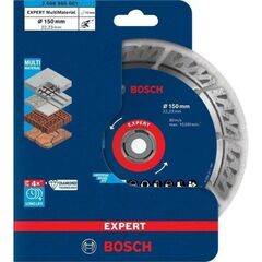  EXPERT MultiMaterial Diamanttrennscheiben Bosch EXPERT MultiMaterial Diamanttrennscheiben, 150 x 22,23 x 2,4 x 12 mm, für große Winkelschleifer mit Spannmutter 12369856