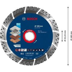  EXPERT MultiMaterial Diamanttrennscheiben Bosch EXPERT MultiMaterial Diamanttrennscheiben, 180 x 22,23 x 2,4 x 12 mm, für große Winkelschleifer mit Spannmutter 12369851