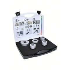  Dry Speed X-LOCK Diamantbohrkronen-Sets Best for Ceramic Bosch X-LOCK DrySpeed Set, 20/25/35/51/68 mm, für kleine Winkelschleifer 12370141
