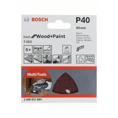  Schleifen und Polieren F460 Best for Wood and Paint Schleifpapier für Multifunktionswerkzeuge Bosch Schleifblatt F460 BfWP, G40, 93 mm, für oszillierende Multifunktionswerkzeuge 12372781