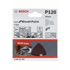  Schleifen und Polieren F460 Best for Wood and Paint Schleifpapier für Multifunktionswerkzeuge Bosch Schleifblatt F460 BfWP, G180, 93 mm, für oszillierende Multifunktionswerkzeuge 12372779