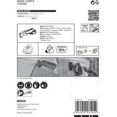  EXPERT MAVZ 116 RT4 Schleifplatten Bosch EXPERT Sanding Plate MAVZ 116 RT4 Blatt für Multifunktionswerkzeuge, 116 mm, für oszillierende Multifunktionswerkzeuge 12372771