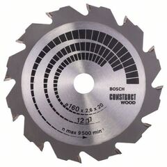  Kreissägeblätter Construct Wood für Handkreissägen Bosch Kreissägeblatt Construct Wood, für Handkreissägen 12373218