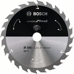  Kreissägeblätter Standard for Wood für Akku-Handkreissägen Bosch Kreissägeblatt für Akkusägen Standard for Wood, 165 x 1,5/1 x 20, 24 Zähne, für Handkreissägen 12373251