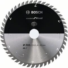  Kreissägeblätter Standard for Wood für Akkutischkreissägen Bosch Kreissägeblatt für Akkusägen Standard for Wood, 210 x 1,7/1,2 x 30, 48 Zähne, für Tischsägen 12373264