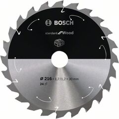  Kreissägeblätter Standard for Wood für Akku-Gehrungssägen Bosch Kreissägeblatt für Akkusägen Standard for Wood, 216 x 1,7/1,2 x 30, 24 Zähne, für Kapp- und Gehrungssägen 12373254