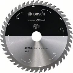 Kreissägeblätter Standard for Wood für Akkutischkreissägen Bosch Kreissägeblatt für Akkusägen Standard for Wood, 216 x 1,7/1,2 x 30, 48 Zähne, für Tischsägen 12373265