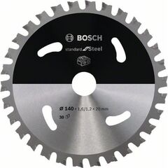  Kreissägeblätter Standard for Steel für Akku-Handkreissägen Bosch Kreissägeblatt für Akkusägen Standard for Steel, 140 x 1,6/1,2 x 20, 30 Zähne, für Handtrockensägen 12373409