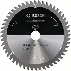  Blätter für Akku-Kreissägen Standard for Aluminium für Handkreissägen Bosch Kreissägeblatt für Akkusägen Standard for Aluminium, 150 x 1,8/1,3 x 20, 52 Zähne, für Handkreissägen 12373420