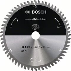  Blätter für Akku-Kreissägen Standard for Aluminium für Handkreissägen Bosch Kreissägeblatt für Akkusägen Standard for Aluminium, 173 x 1,8/1,3 x 20, 60 Zähne, für Handkreissägen 12373426