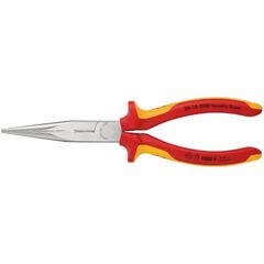  Flachrundzangen mit Schneide (Storchschnabelzangen) KNIPEX 26 16 200 Flachrundzange mit Schneide (Storchschnabelzange) isoliert mit Mehrkomponenten-Hüllen, VDE-geprüft verchromt 200 mm 12380831