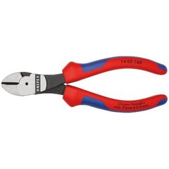  Schneidende Zangen Kraft-Seitenschneider KNIPEX 74 02 160 Kraft-Seitenschneider mit Mehrkomponenten-Hüllen schwarz atramentiert 160 mm 12380459