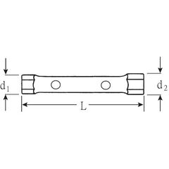  Rohrsteckschlüssel 10750 Doppelsteckschlüssel SW. 20 x 22 mm L. 170 mm 12361290
