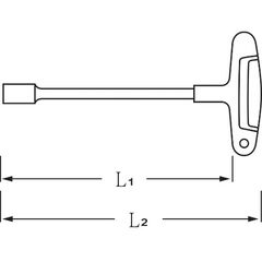  Steckschlüssel m. Griff 12507-2K Sechskant-Steckschlüssel SW. 8 mm Klingen-L. 200 mm 12361141