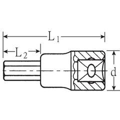  INHEX-Einsatz 1/2'' 54 1/2" (12,5 mm) Schraubendrehereinsatz 12 mm L. 60 mm 12361280