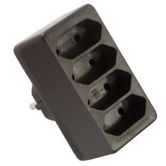  Multi-Stecker as-Schwabe Eurostecker 4-fach, schwarz, 230 V 12362481