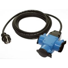  Kabel as-Schwabe 3-fach Gummiverteiler 4,5m, H07RN-F 3G1,5, blau/schwarz, IP44 12361891