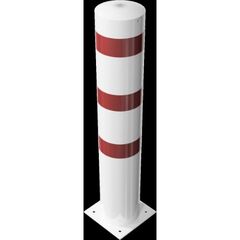  Absperrpfosten Schake Stahlrohrpoller Ø 273 x 5, 1500mm, weiß/rot 12450601