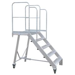  Alu-Podesttreppe müba-Alu-Podesttreppe mit Geländer,Standfläche 1,05 x 0,64 m, Höhe 1,25m, Breite 1,12m 12444640