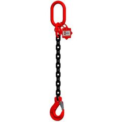 1-Strang-Kettengehänge, mit schwarz lackierter Kette mit Standard-Aufhängering McBULL® 1-Strang-Kettengehänge, GK8, schwarz, 16 mm, 1 Meter, Typ1 12400399