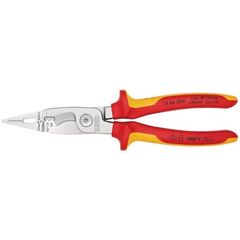  Abisolierwerkzeug KNIPEX 13 86 200 Elektro-Installationszange isoliert mit Mehrkomponenten-Hüllen, VDE-geprüft verchromt 200 mm 12380242