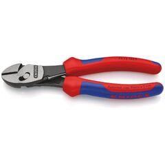  Schneidende Zangen KNIPEX 73 72 180 F TwinForce® Hochleistungs-Seitenschneider mit Öffnungsfeder mit Mehrkomponenten-Hüllen schwarz atramentiert 180 mm 12380305