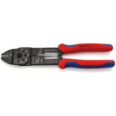  Crimpzangen Crimpzangen KNIPEX 97 21 215 SB Crimpzange mit Mehrkomponenten-Hüllen schwarz lackiert 230 mm 12380238