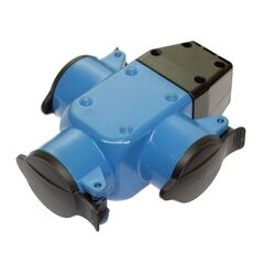  Mehrfach-Verteiler 230V as-Schwabe 3-fach Verteiler-Steckdose, blau, Gummi 12362570