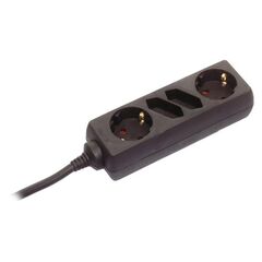  Steckdosenleisten as-Schwabe Steckdosenleiste 4-fach (2+2), 1,4m, schwarz, H05VV-F 3G1,5 12362529