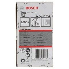  Senkkopf-Stifte 20° 1,6/16 g – verzinkte Ausführung Bosch Senkkopf-Stift SK64 20G, für Nagelpistolen 12375150