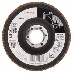  X581 Best for Inox Fächerschleifscheiben, abgewinkelte Ausführung Bosch Fächerschleifscheibe X581, Best for Inox, für kleine Winkelschleifer 12375927