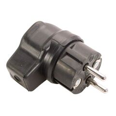  Steckvorrichtung 230V as-Schwabe Vollgummi-Winkelstecker, schwarz, schwere Ausführung 12362580