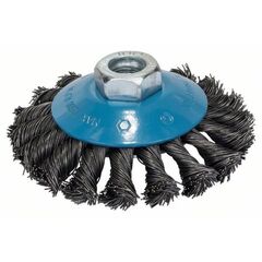  Heavy for Metal Gezopfte Kegelbürste für Winkelschleifer Bosch Kegelbürste, 100 mm, gezopfter Stahldraht, für kleine Winkelschleifer 12377428