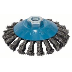  Heavy for Metal Gezopfte Kegelbürste für Winkelschleifer Bosch Kegelbürste, 115 mm, gezopfter Stahldraht, für kleine Winkelschleifer 12377429