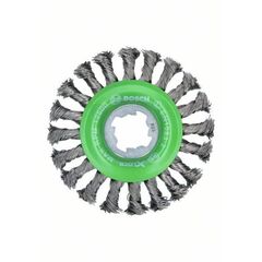  Gezopfte Scheibenbürsten Heavy for Inox für X-LOCK Winkelschleifer Bosch X-LOCK Scheibenbürste 115 mm, gezopfter rostfreier Stahldraht, für kleine Winkelschleifer 12377426