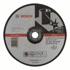  Expert for Inox Gekröpfte Schruppscheiben, 22,23-mm-Bohrung für große Winkelschleifer Bosch Schruppscheibe gekröpft Expert for Inox, für große Winkelschleifer mit Spannmutter 12377361